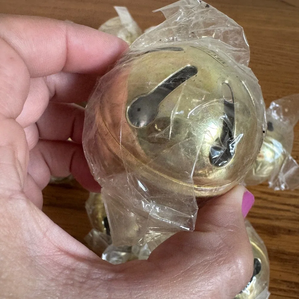 Vintage Jingle Bells Lot of 20 Gold Tone 2.5 Inch Christmas Decor Ornaments